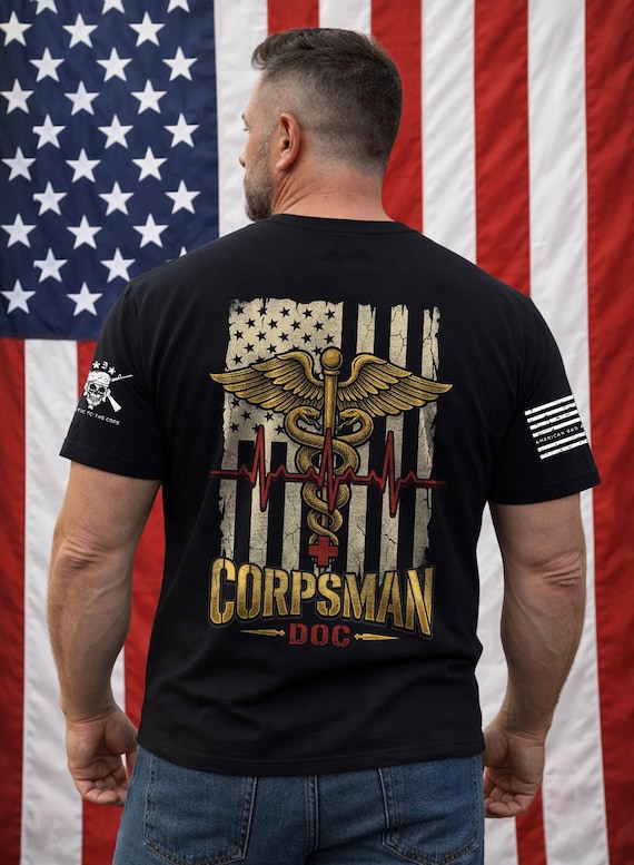 Corpsman Doc T-Shirt, Navy Hospital Corpsman Shirt, Military Medic Tee, Corpsman Gift, Navy Medical Patriotic Shirt