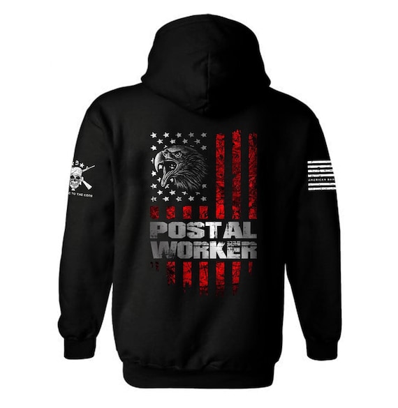 Postal Worker American Flag Patriotic Hoodie | Postal worker | American flag | Postman | Gift for Postal Worker | Unisex Hoodie