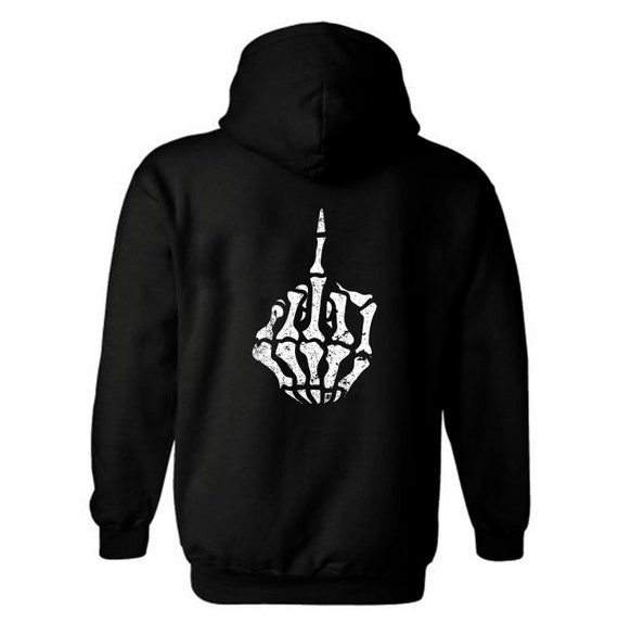 Skeleton Middle Finger Unisex Hoodie | American Bad Ass Apparel