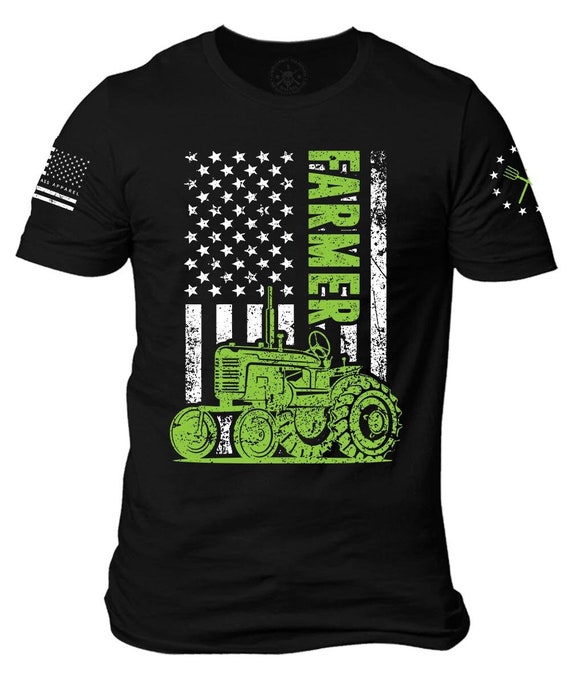 Patriotic Farmer Tractor T-Shirt | American Flag, Unisex Fit