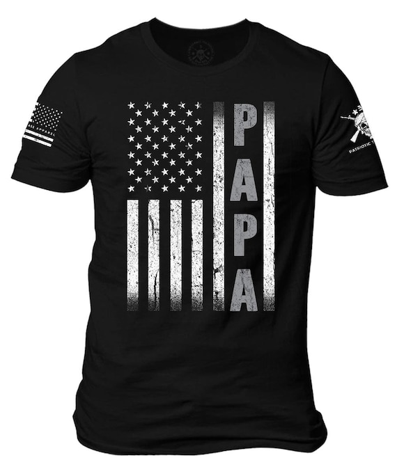 American Flag PAPA T-Shirt | Patriotic Dad Gift