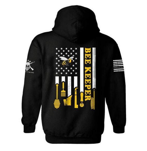Bee Keeper American Flag Hoodie | Patriotic Beekeeper Gift