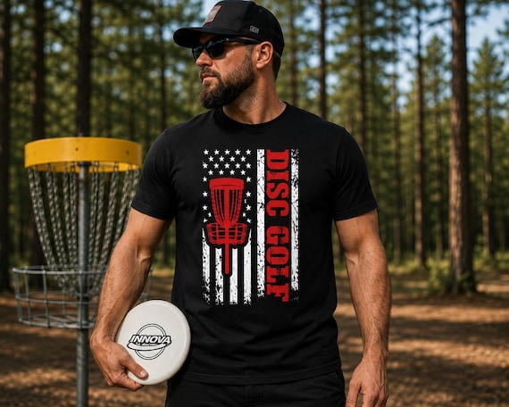 Patriotic Disc Golf American Flag T-Shirt