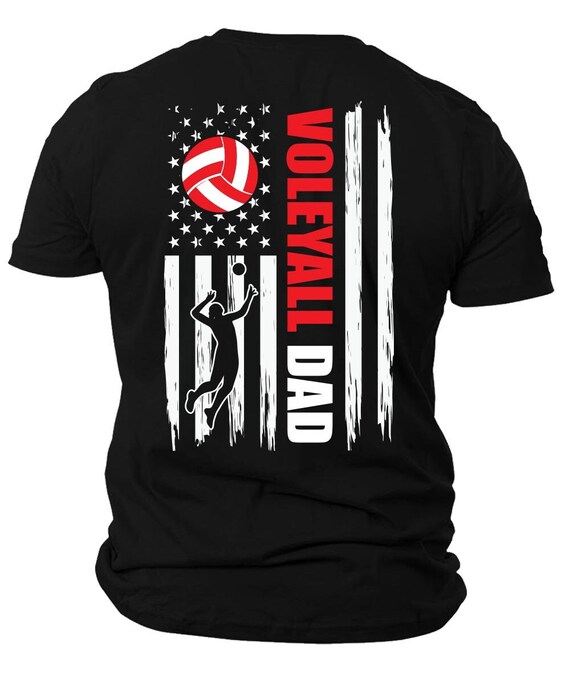 American Flag Volleyball Dad T-Shirt | Patriotic Unisex Tee