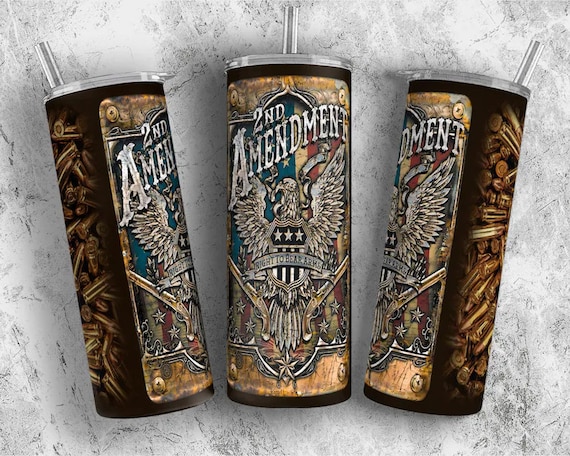 2nd Amendment Eagle Stainless Steel Tumbler, Patriotic Cup