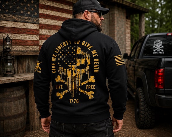 Give Me Liberty or Give Me Death 1776 Patriotic Hoodie