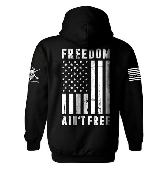 Freedom Ain't Free American Flag Hoodie | Patriotic USA Unisex Hoodie