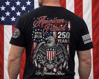 American Patriot 250 Years Eagle T-Shirt or Hoodie, 1776-2026 USA Apparel