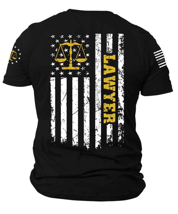 American Flag Lawyer T-Shirt | Patriotic Attorney Gift