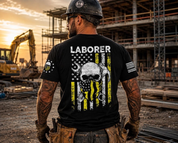Laborer T-Shirt, Construction Worker Shirt, Blue Collar Work Shirt, Tradesman Tee, American Worker Gift