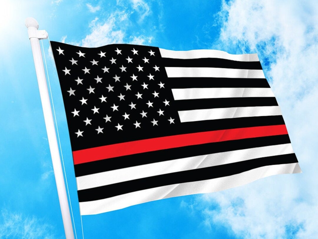 Thin Red Line 3' X 5' USA Patriotic American Flag Rally Banner Flag