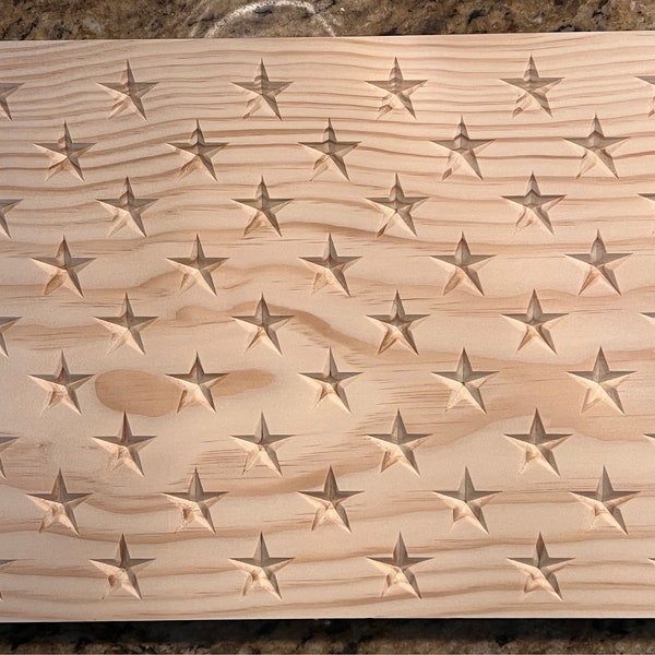 Wood 50-star Union for DIY Wooden Flag - CNC Carved and UnPainted 50-star USA Flag