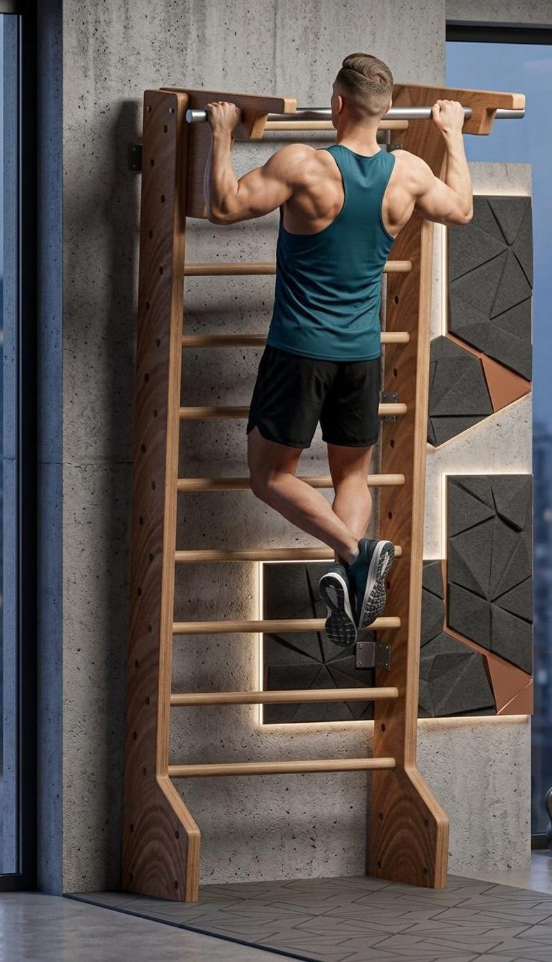 Horizontal Rungs Swedish Ladder Wall Bars DIY Plan | Wooden Stall Bars, Home Gym (PDF ...