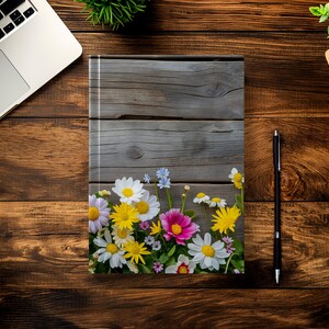Dziennik w twardej oprawie Wildflower Barnwood Matte | Prezenty dla pisarzy | Rustykalny dziennik z prezentami dla pisarzy