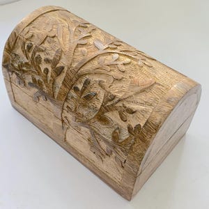 Hand Carved Wooden Decorative Natural Blossom Tree of Life Wicca Pagan Jewellery Organiser Storage Keepsake Box