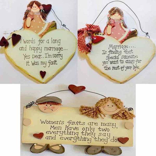 Funny Marriage Annoy Quote Ceramic Plaque Sign - Shabby Chic Wedding Gift Cr54