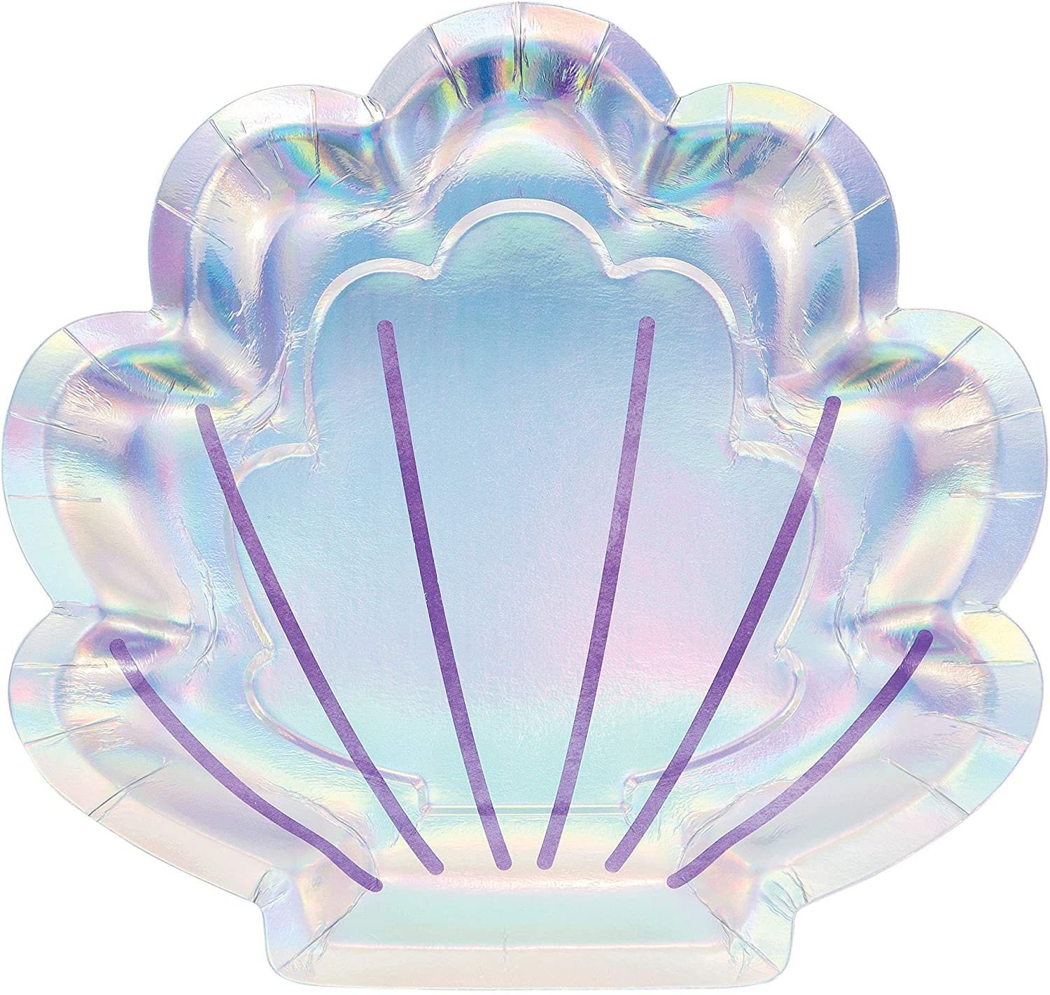 Set of 8 Seashell Party Plates Iridescent Seashell Party - Etsy