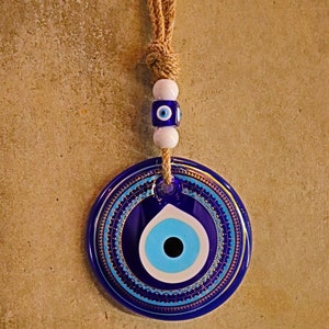 Colgante de pared con ojo malvado, regalo hecho a mano, decoración griega para el hogar, decoración de pared turca, suministro de abalorios del Reino Unido