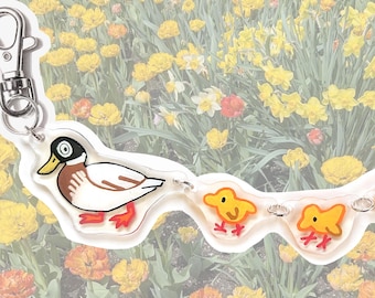ducks in a row belt chain | double-sided keychain charm