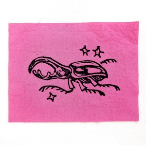 beetle patch | fabric block print jacket patch