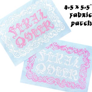 Patch QUEER FERAL | bleu | écusson en tissu imprimé block