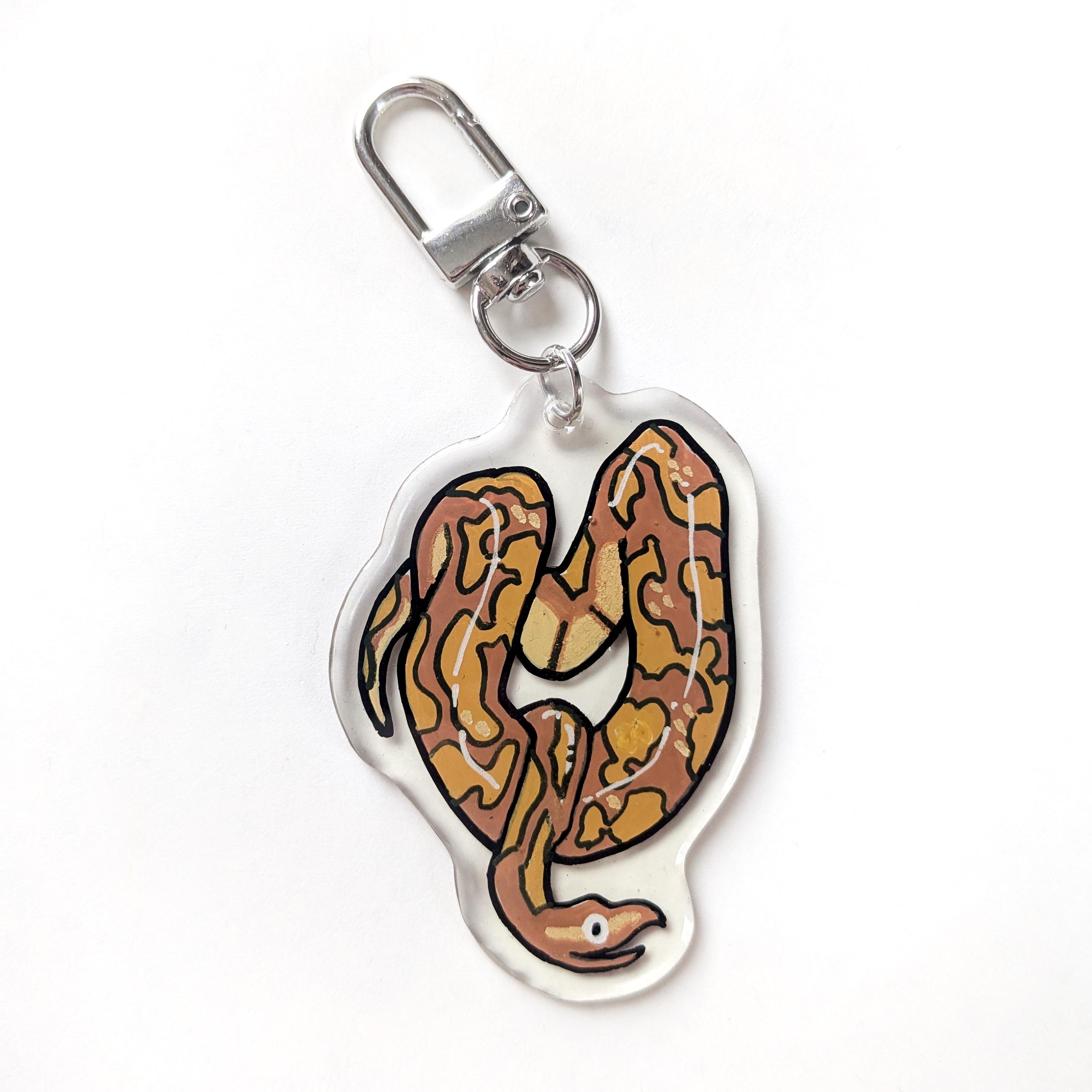 Invasive Python Bag Charm Snake Keychain | Python Double-sided Charm - Etsy
