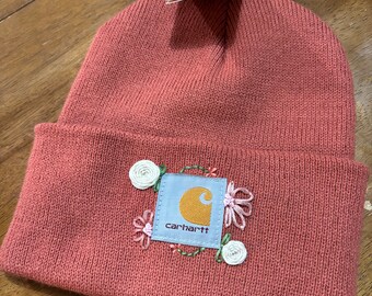 Embroidered Carhartt Beanie, embroidered beanie, Carhartt hat