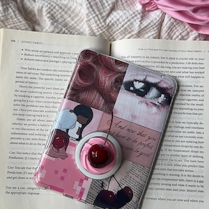 E-READER MagSafe  Pink Cherry Whipped Cream/Frosting Phone Grip | Dreamy Pop Socket | Cozy Cute kindle Accessory |The Honey Eyed Reader