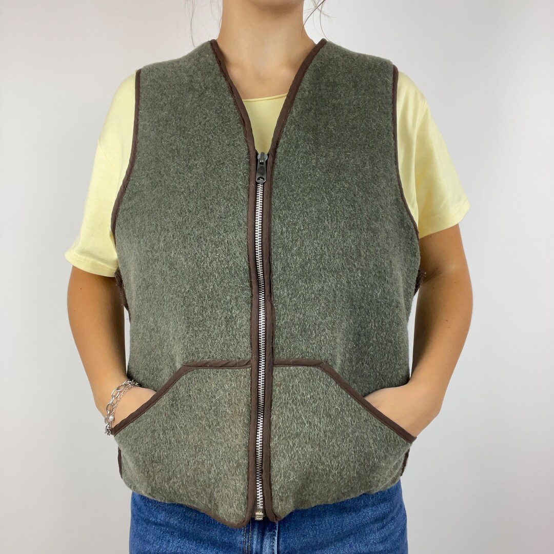 Lime Green Wool Vest
