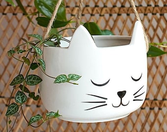 Cat hanging planter