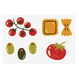 Italian Foods Sticker Sheets
