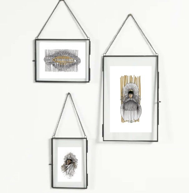 Lot de 3 Cartes Postales ou Affiches | Divers Formats - Collection Hybride -Designer Sandrine Blancq