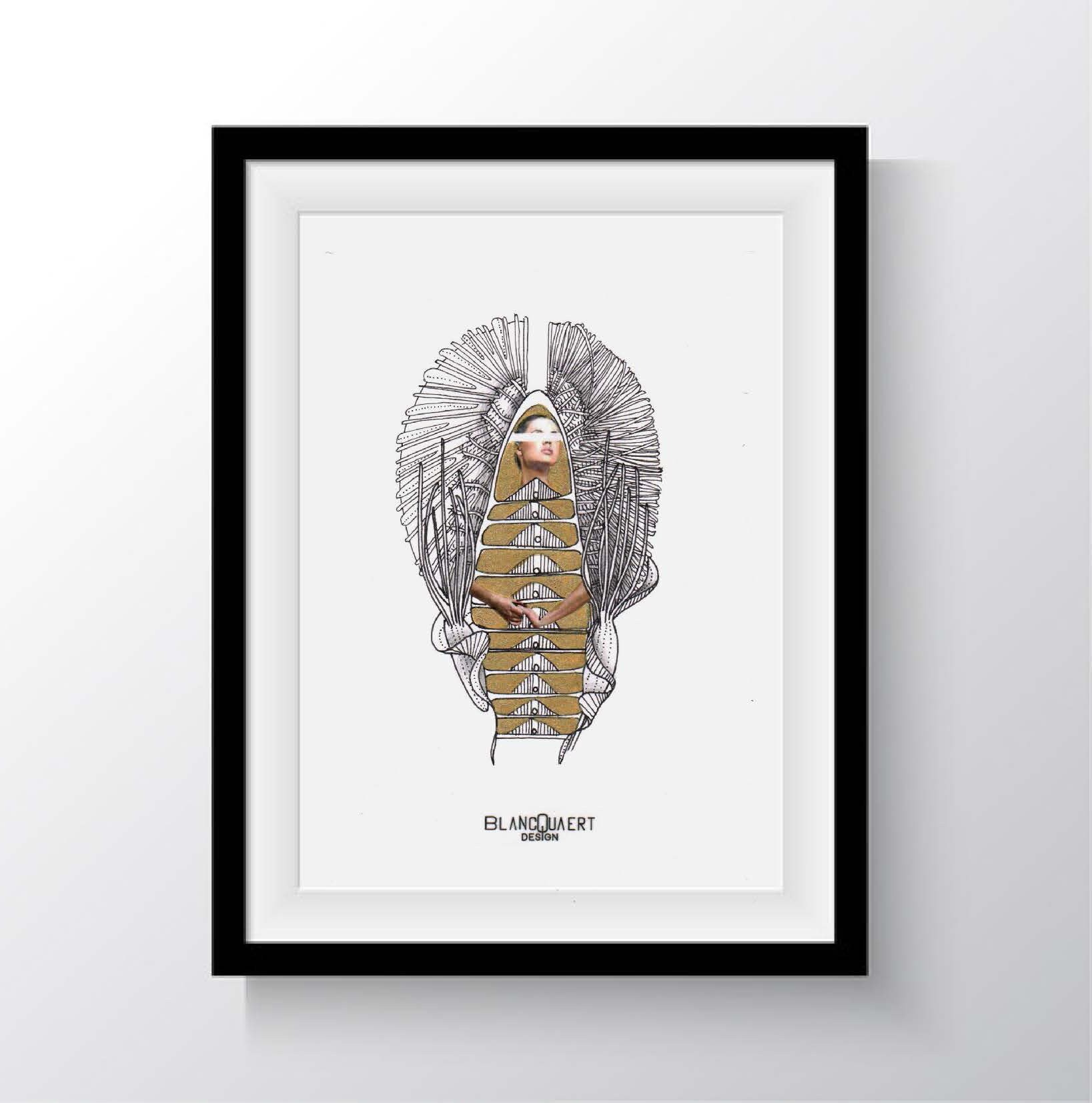 Carte Postale ou Affiche - Collection Hybride -Designer Sandrine Blancquaert Modèle N46