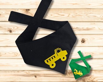 Tie-On Dog Bandana, Dump Truck or Tow Truck Design, Pet Scarf,New puppy gift