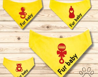Dog Bandana Slip Over Collar | Yellow Baby Theme Pet Scarf