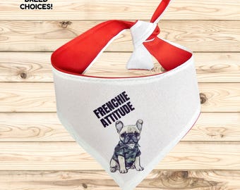 Dog bandana, ties on, Pet Scarf,newpuppy gift,custom,French Bulldog