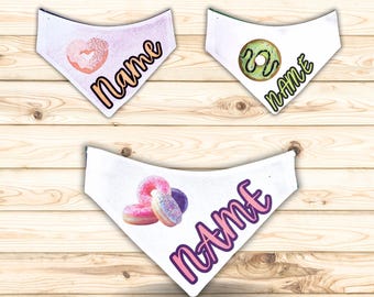 Personalized dog bandana,slipover collar, Pet Scarf,newpuppy gift,donut