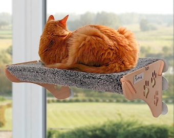 Cat Window Perch, Cat Shelf, Cat Window Bed, Cat Hammock, Cat Window Seat, No Tools Installation, No Nails Needed | Modern Cat Furniture