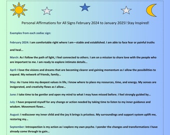 Capricorn: Affirmations Based on Astrological Aspects for Sun and Rising Signs. Stay Inspired,  Focused, and Motivated Through the Year!