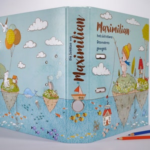 Cartella della scuola dell'infanzia "Massimiliano". Portfolio. Personalizzato.