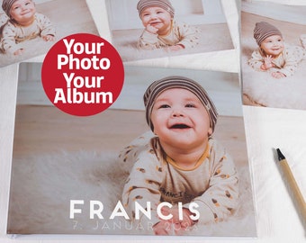 Album photo de bébé personnalisé avec votre photo, cadeau photo, souvenir, scrapbook, fabriqué à la main avec amour, unique et personnel