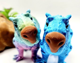 Capybara 3D multicolor printed articulate fidget toy.