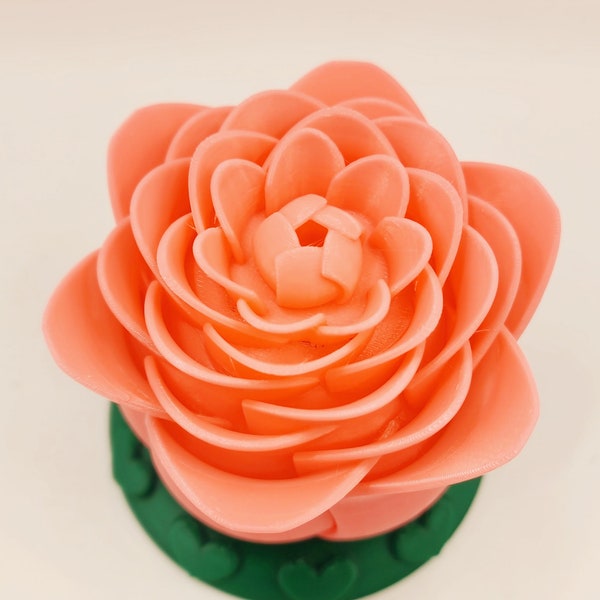 3D printed Rose candle light. Desktop decoration.