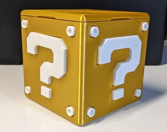 Mario Question Block Storage Bin Piggy Bank Tip Jar