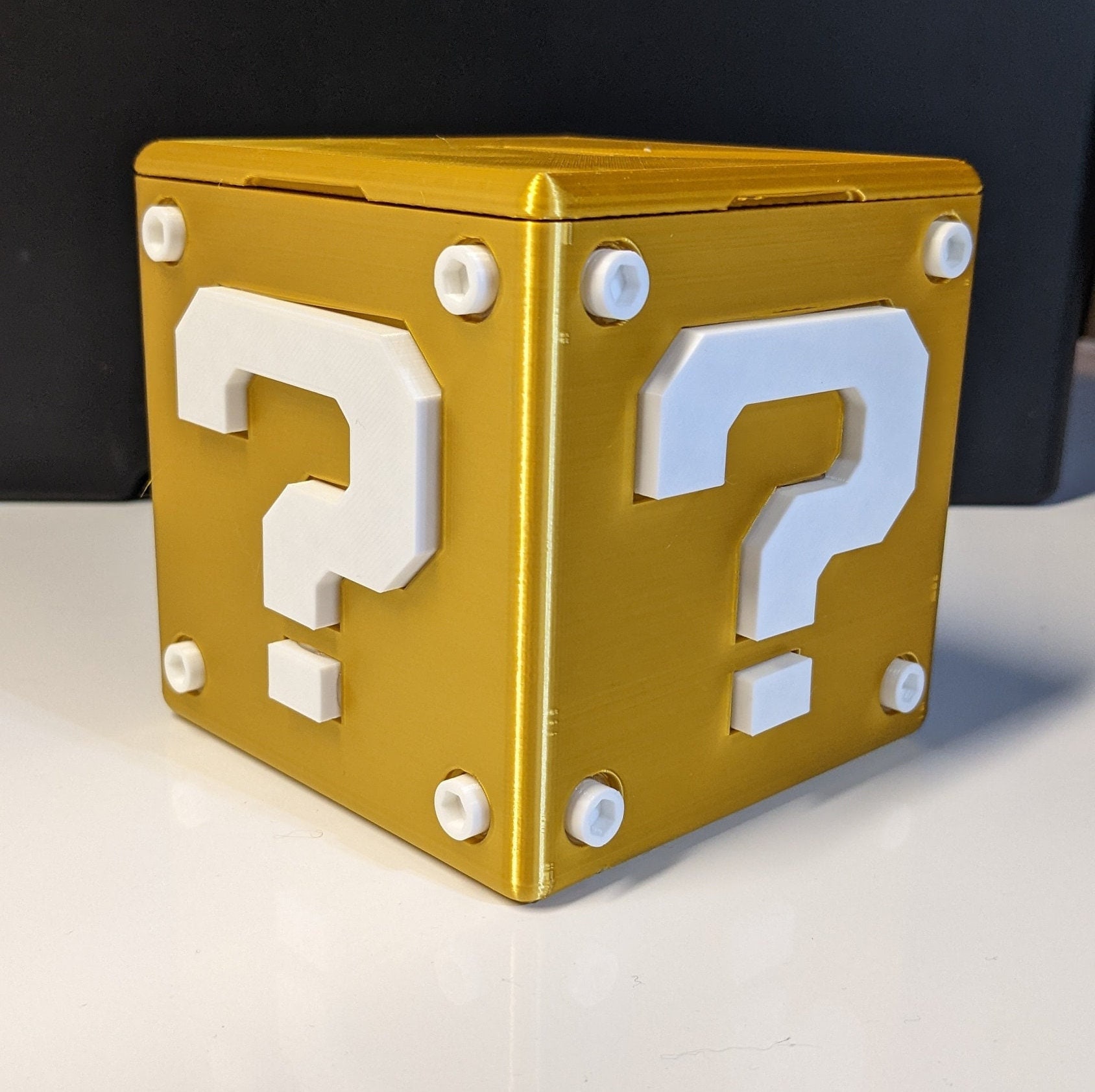 Super Mario Bros Mystery Question Block Cube Part Cardboard Display Diorama  Prop