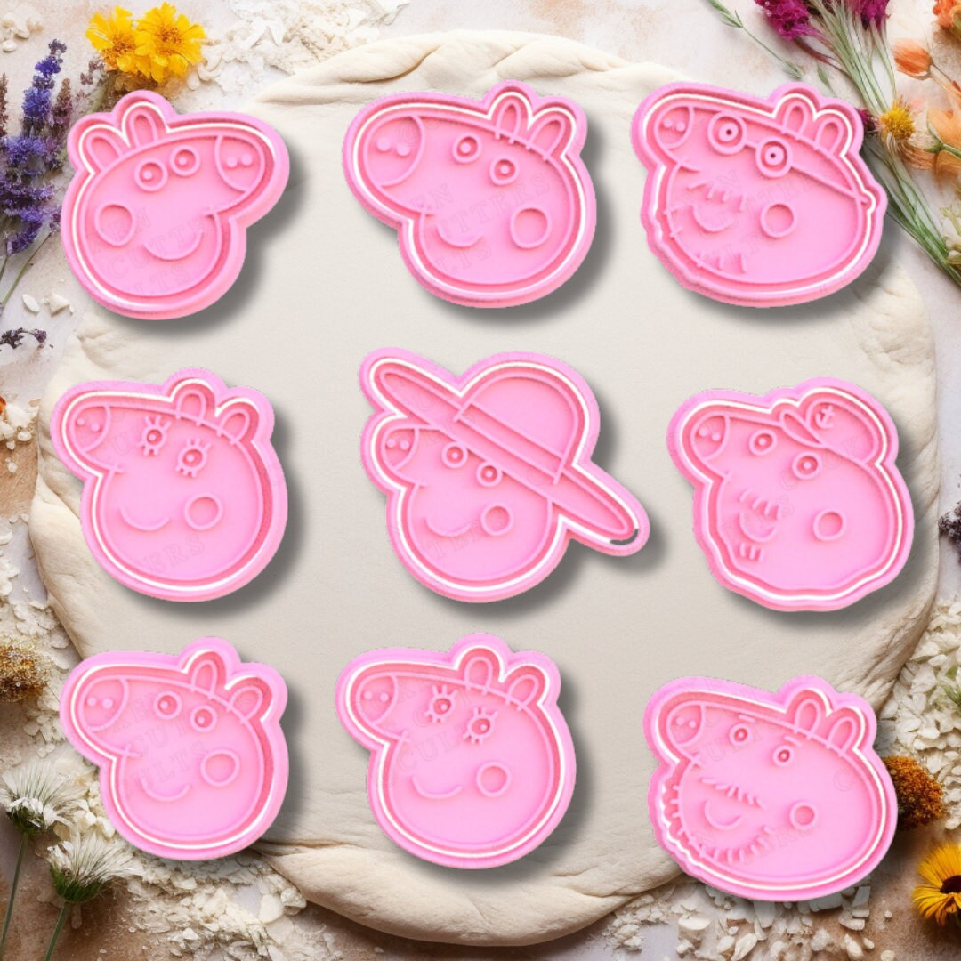 Peppa Pig Face Cookie Cutter Fondant Play Dough Polymer Clay Stamp