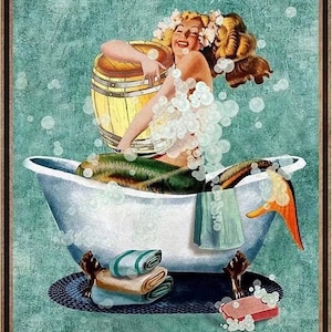 Funny Mermaid Bathroom Quote Metal Aluminum Sign