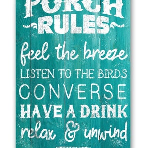 Porch Rules Metal Aluminum Sign