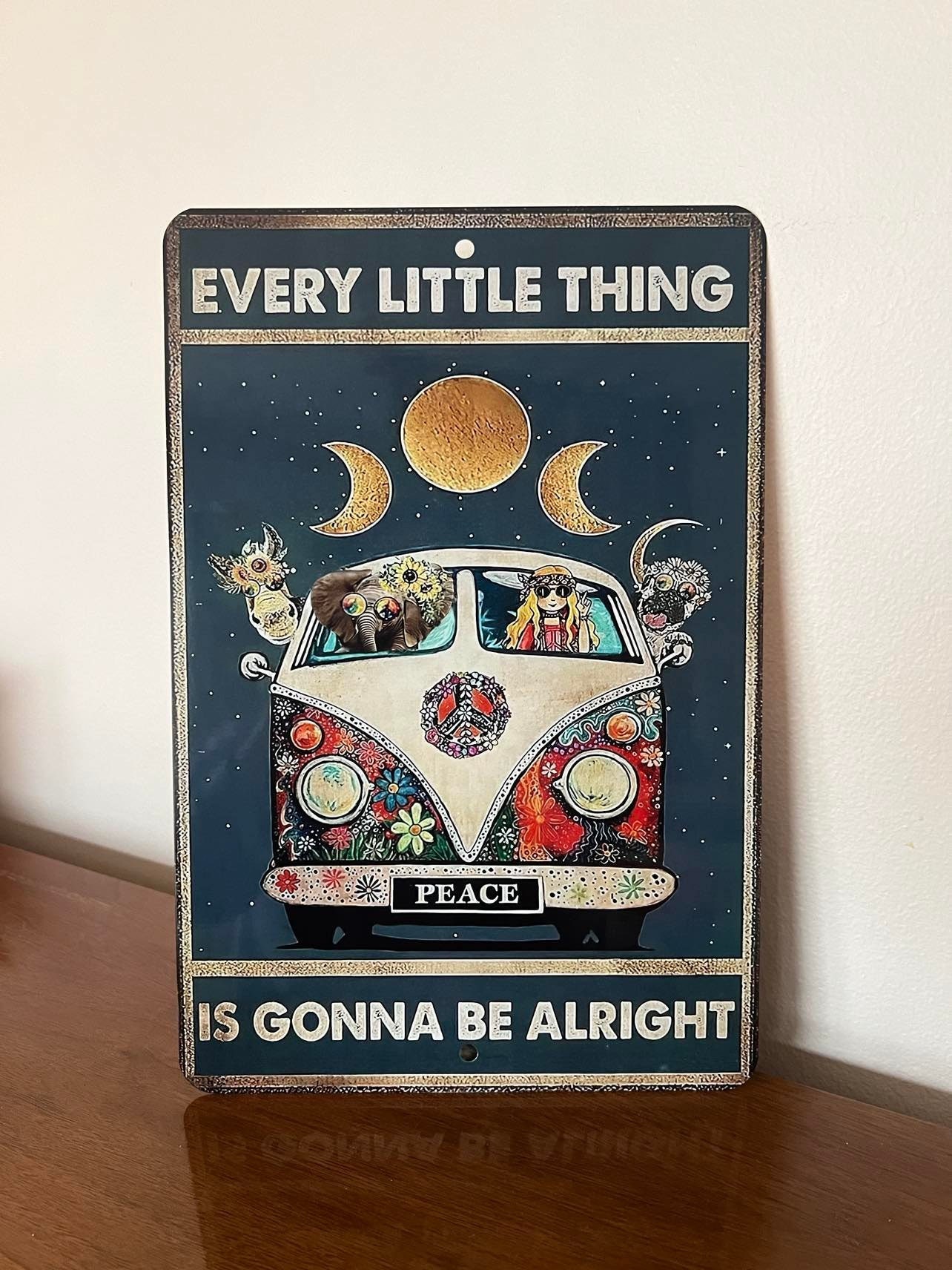 Targa In Metallo Vintage – Every Little Thing Is Gonna Be Alright – 20x30 Cm – Alluminio Resistente Per Parete