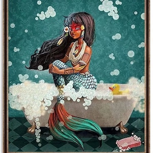 Funny Mermaid Bathroom Quote Metal Aluminum Sign